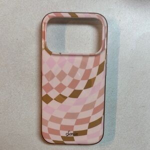 Sonix Checkered Pink and Gold Phone Case